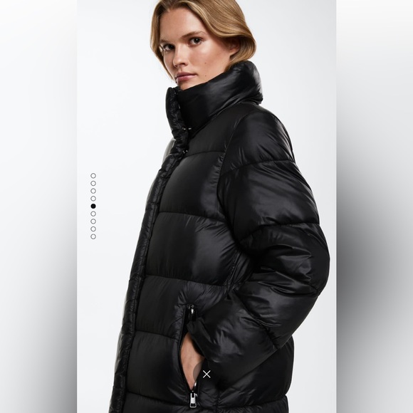 Womens Mango Quilted Long Coat. - Picture 3 of 12